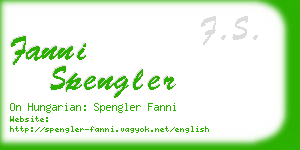 fanni spengler business card